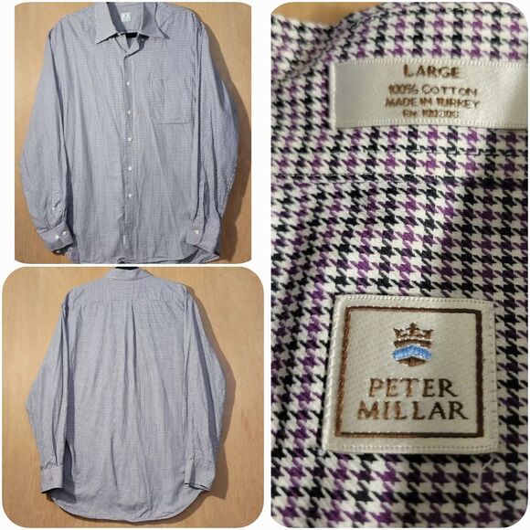 Peter Millar Other - Peter Millar Casual Long Sleeve Size Large Men's Pattern Houndstooth